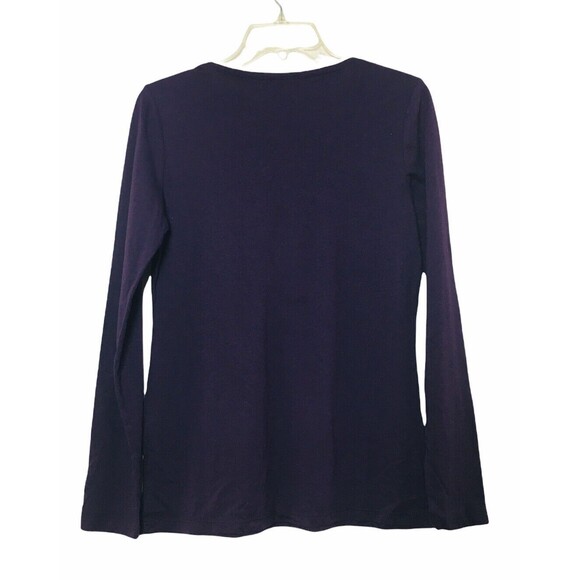 INC Tee Shirt Top Blackberry Cutout Long Sleeve Casual  XS - Picture 2 of 10